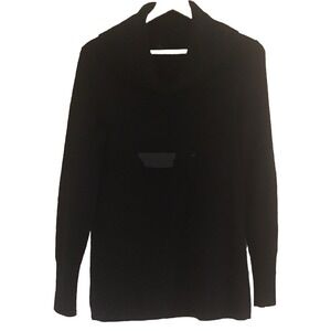 Talbots Women 100% Cashmere Turtleneck Sweater Sz Small Black Quiet Luxury SOFT!